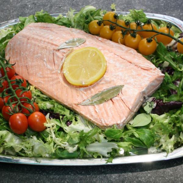 Poached salmon
